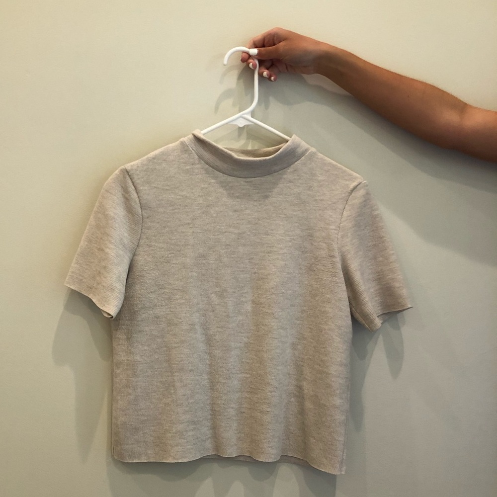 zara cream turtleneck shirt
